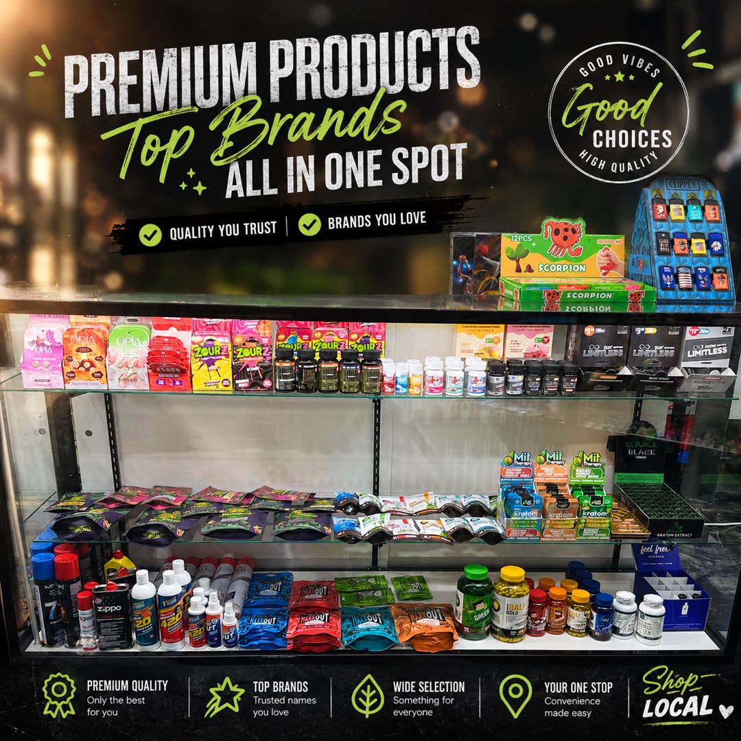 Premium products and wellness case at Vapex Smoke Shop McKinney