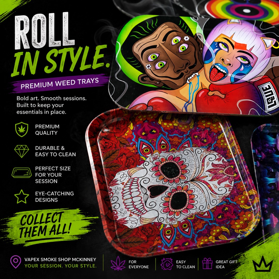 Premium rolling trays at Vapex Smoke Shop McKinney